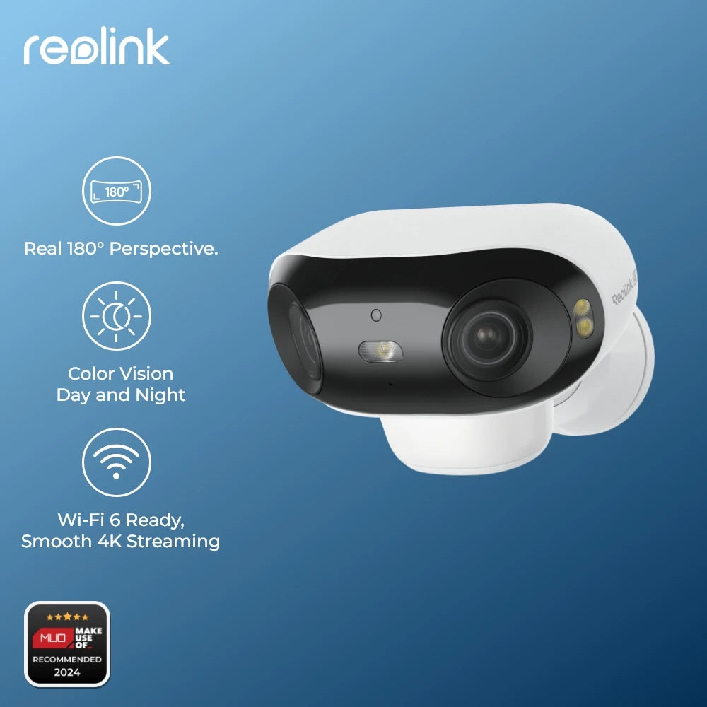 Reolink 4K Solar/Battery Wireless Camera with 180° ColorX Night Vision