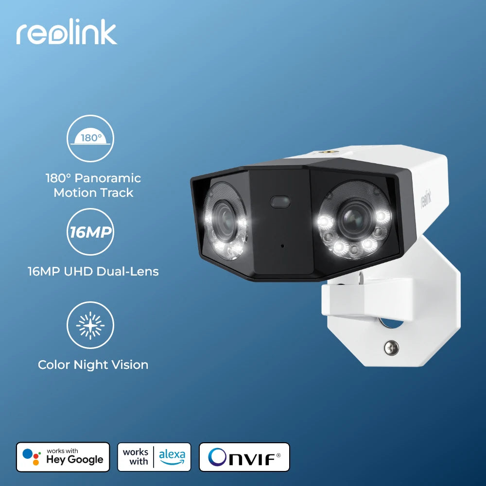 Reolink 4K UHD Dual-Lens 16MP PoE Camera with 180° Panoramic View (Duo 3 Series)