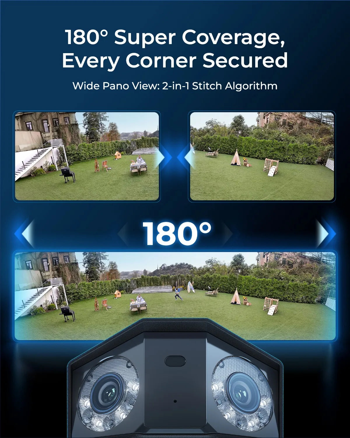 Reolink 4K UHD Dual-Lens 16MP PoE Camera with 180° Panoramic View (Duo 3 Series)