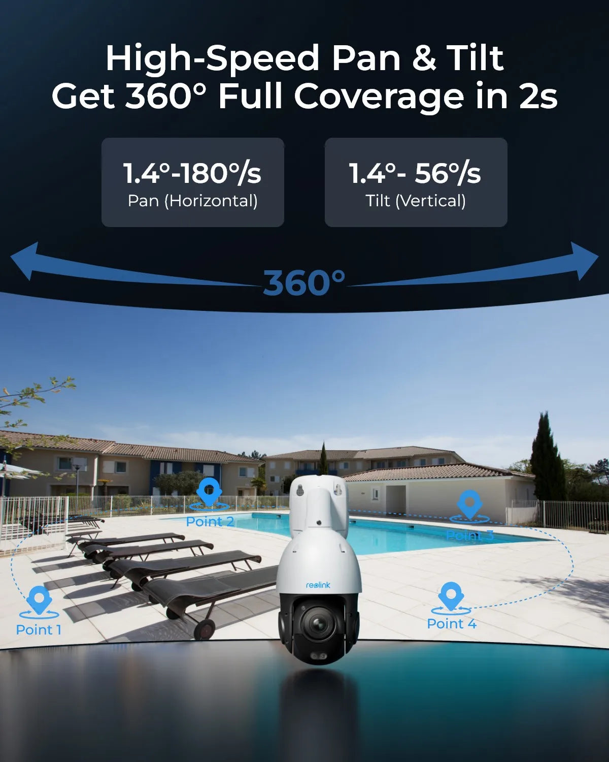 Reolink 4K 8MP PoE Dome Camera (5X Zoom, Pan/Tilt, Auto Tracking)